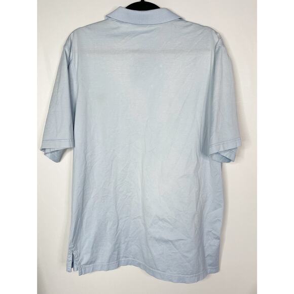 Fairway & Greene Mens Large L Light Blue Pine Valley Cotton Golf Polo Shirt FLAW - Picture 2 of 10